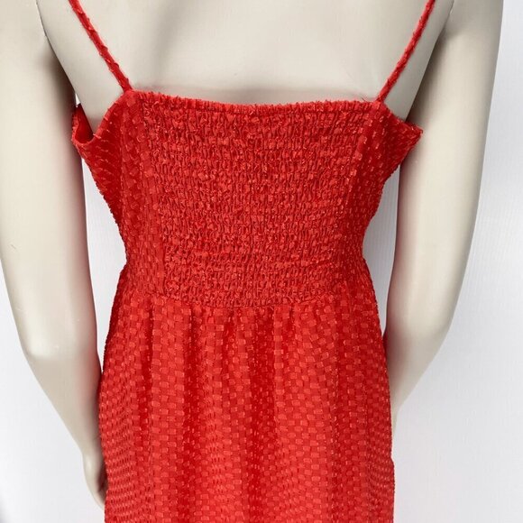 NANETTE LEPORE Classic Retro Tiered Western Collar Red Textured MIDI Dress sz4 - Picture 8 of 11